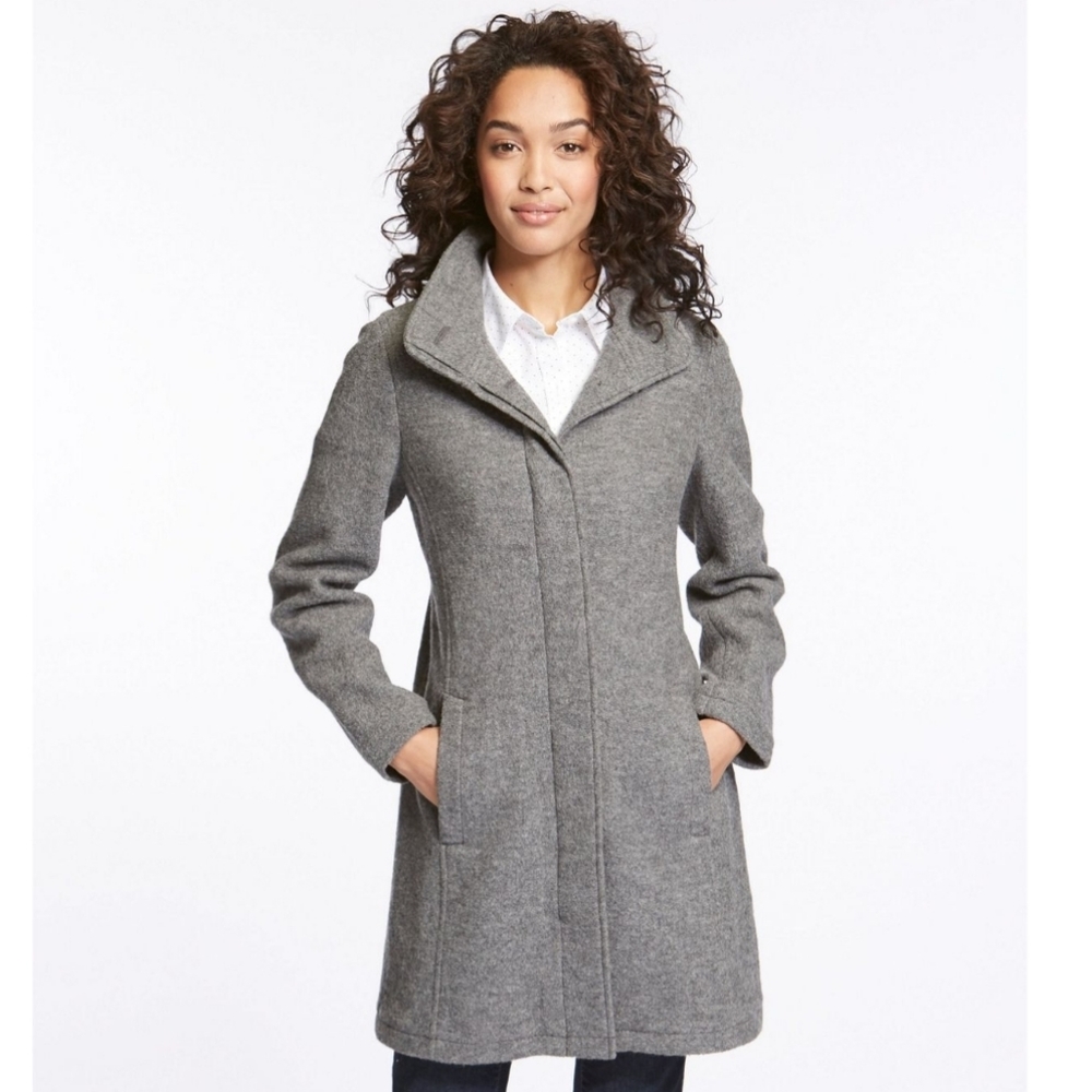 LL Bean Grey Wool Coat